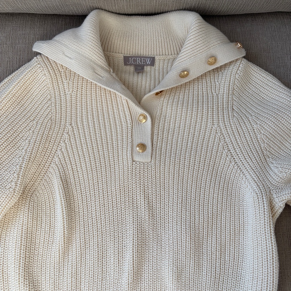 J Crew Cropped Sweater with Gold Buttons XXS Excellent Condition